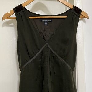 Banana Republic Dark Olive Midi Dress Petite P00